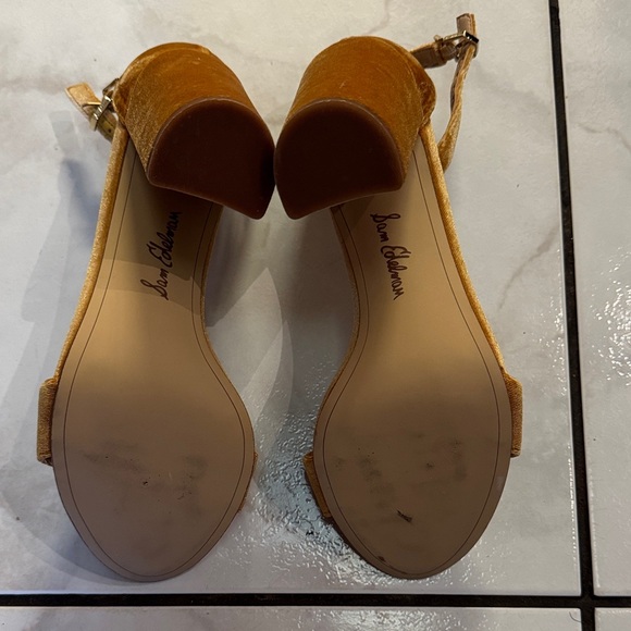 Sam Edelman Velvet Block Heel Sandals - Tan - Picture 3 of 3